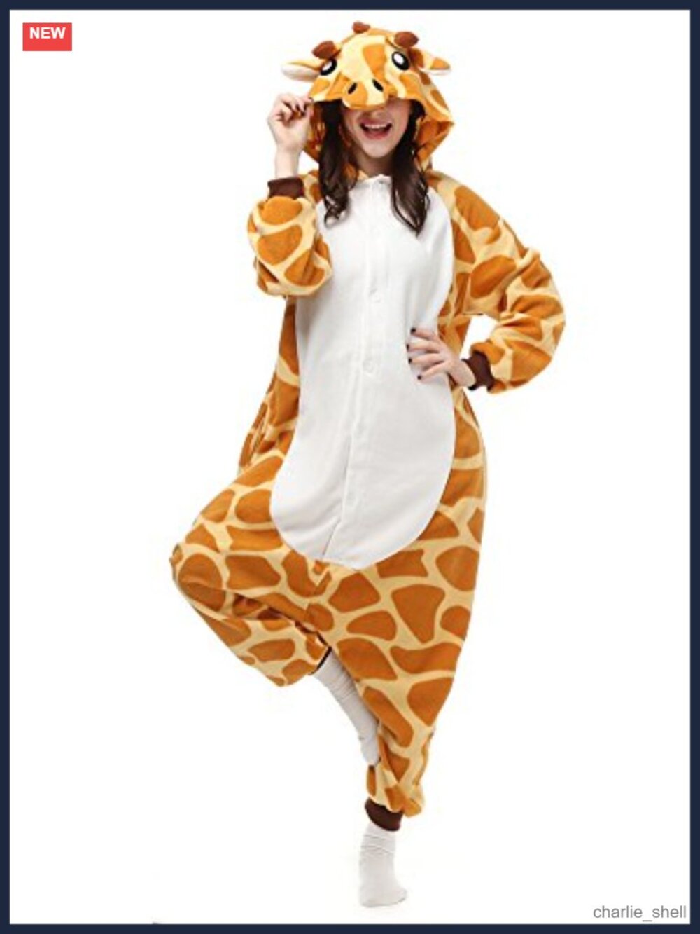 Adult One-Piece Pajamas Giraffe Animal Print Halloween Cosplay Sleepwear